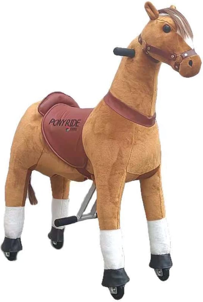 Pony Ride, rijdend speelgoed paard bruin, SMALL