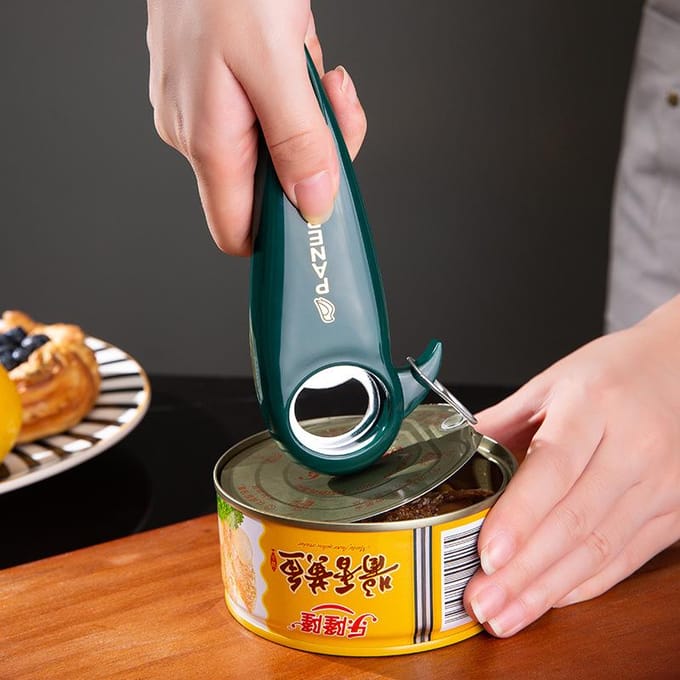 1 ouvre-bouteille multifonction pour usage domestique, ouvre-boîte 3 en 1, ouvre-bouteille de bière, ouvre-boîte vert