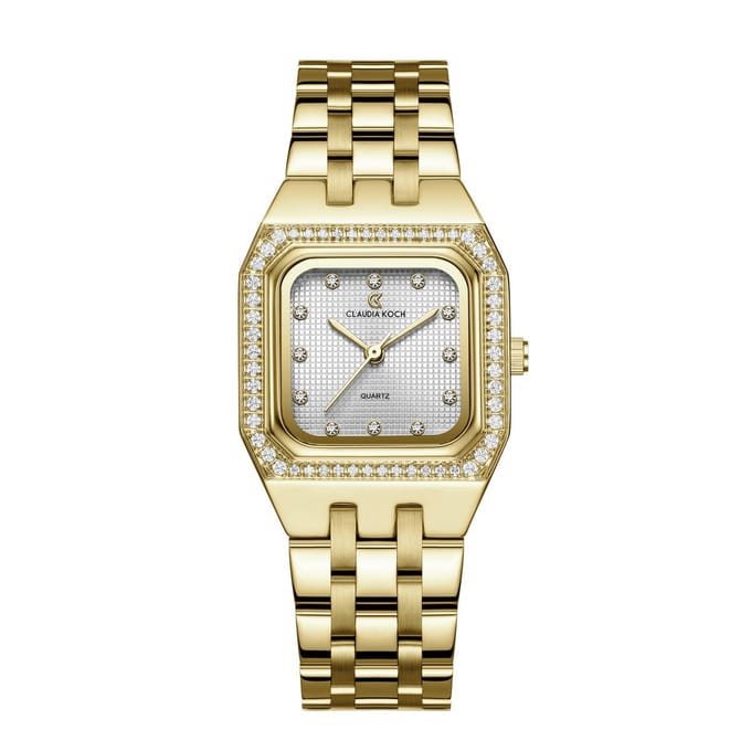 CK Bella – Gold with Silver Square Dial - ClaudiaKoch Watches CK 4059