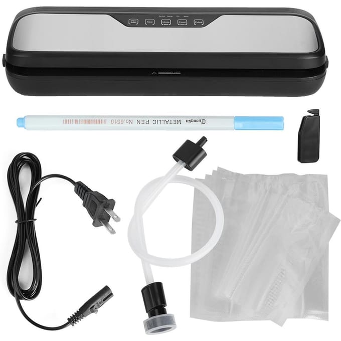 Mini Scelleuse Sous Vide Électrique Automatique Domestique pour Conservation des Aliments Machine à Sceller pour Stockage des Aliments white