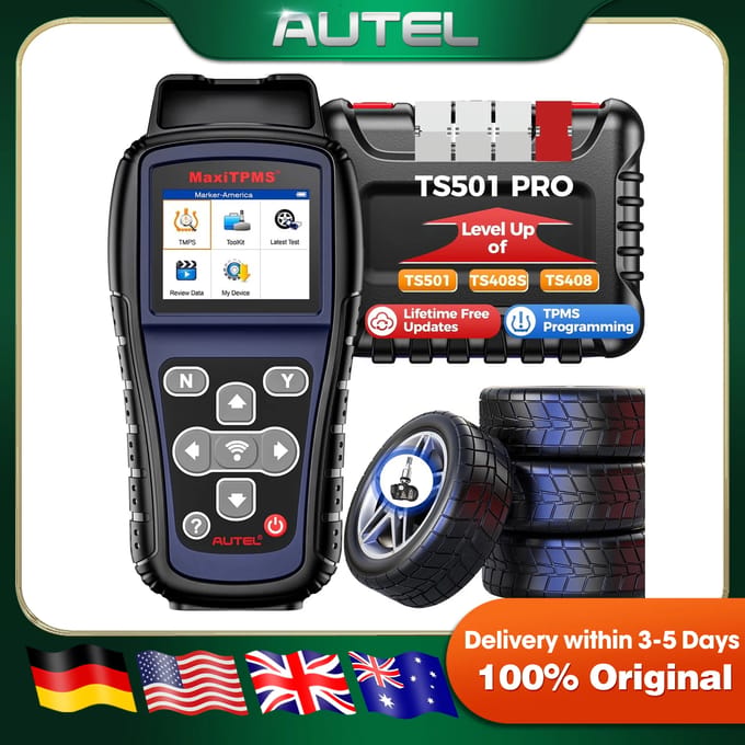 Autel MaxiTPMS TS501 PRO TPMS programmeertool Alle sensoren opnieuw programmeren Activeren Scanner TPMS resetten DTC's lezen en wissen Levenslange update Hetzelfde als TS508 Nieuwer dan TS501 TS408S