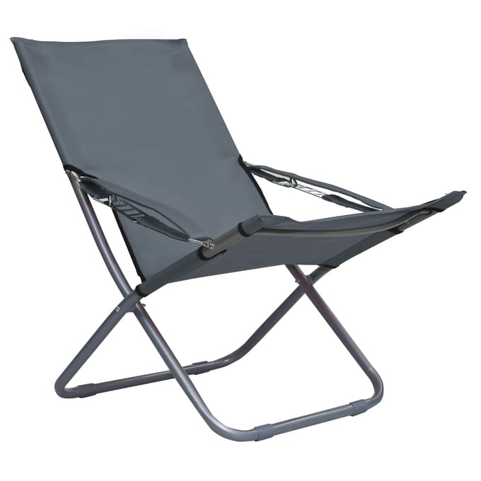 vidaXL - Opklapbare - stoelen, - 2 - stuks, - stof, - grijs