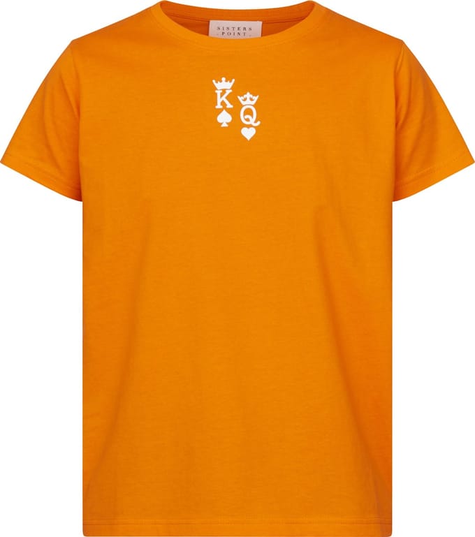 SISTERS POINT Hita-ss Dames T-shirt - Orange/White - Maat M