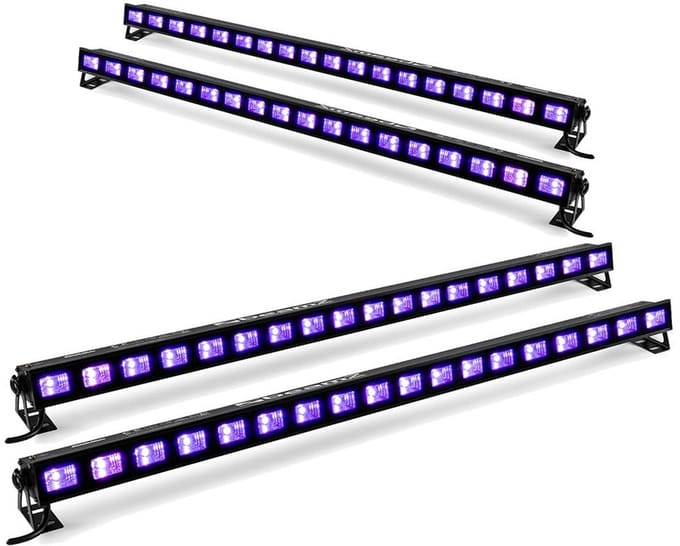 BeamZ set van 4 BUV183 LED UV blacklight bars - 18 x 3W