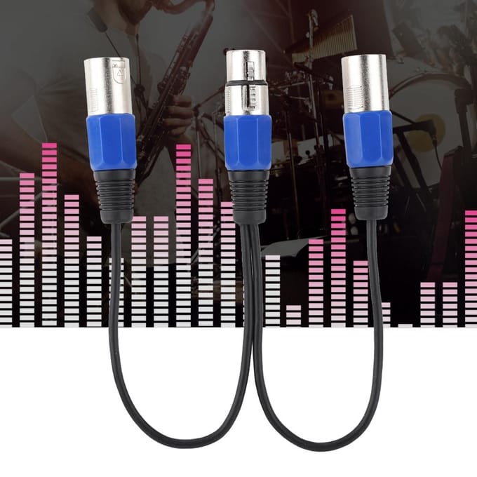 0,3 m Vrouwelijke Jack naar Dubbele 2 Mannelijke Plug Kabel Adapter Snoer Microfoon Audio Verlengkabel XLR