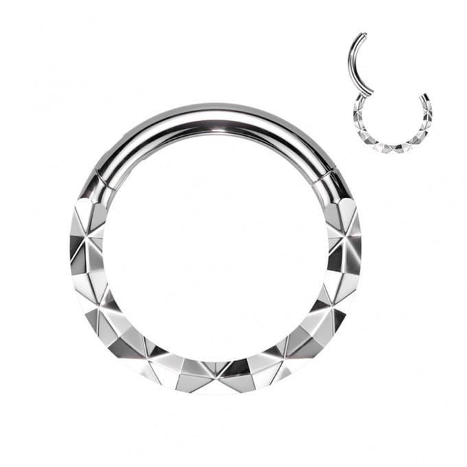 Piercing PVD front facing X-style 1.2x8 - zilver - LMPiercings