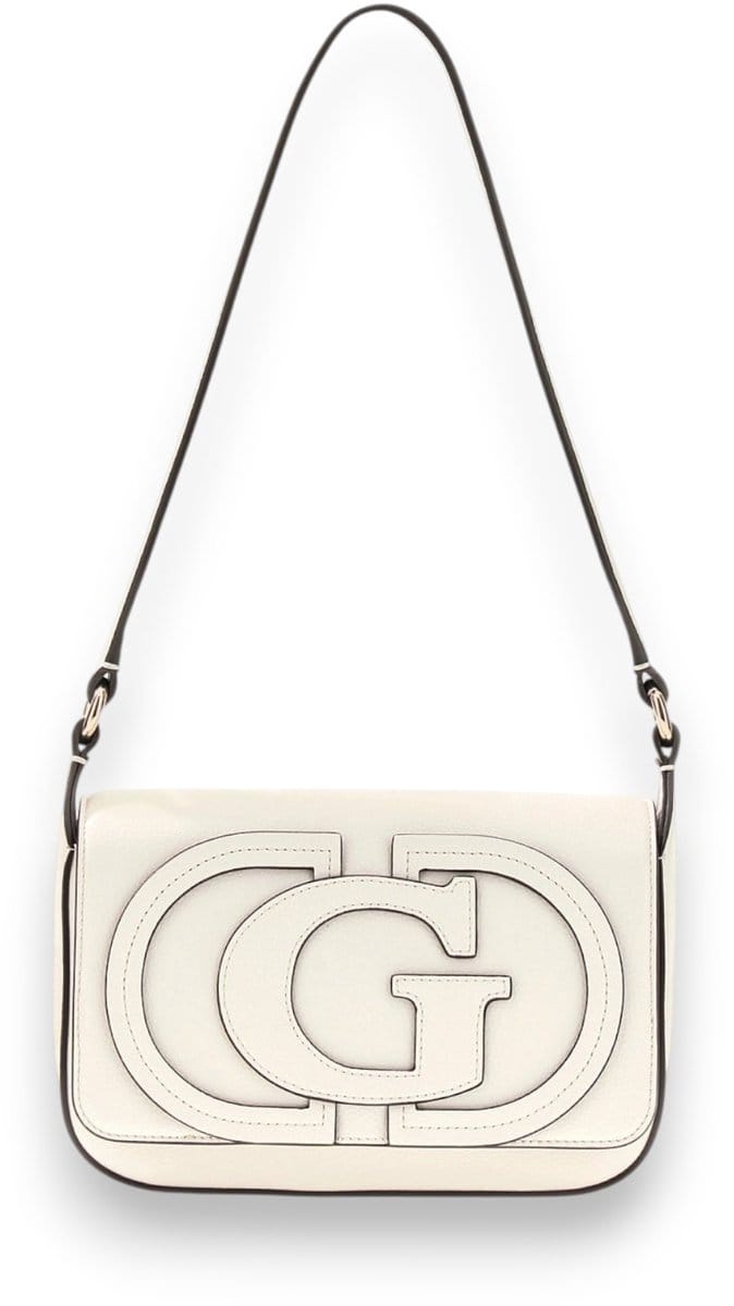GUESS schoudertas Ruby Flap Shoulder Bag Cream White crème