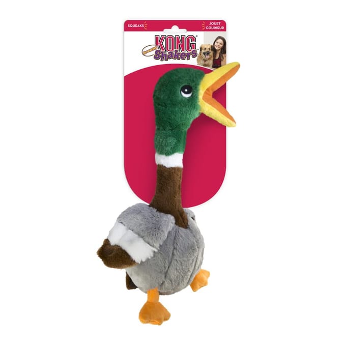 Kong Shakers Honkers Duck - Hondenspeelgoed - Grijs Bruin Groen Large