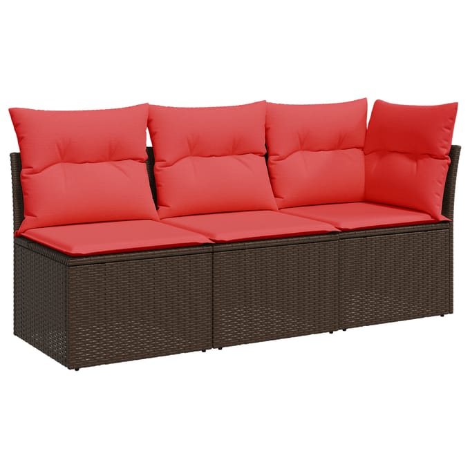 vidaXL - Tuin - Sofa - met - kussen - Bruin - 172 - x - 62 - x - 69 - cm - Poly - rattan