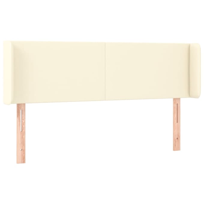 vidaXL Hoofdbord LED 147x16x78/88 cm kunstleer crèmekleurig
