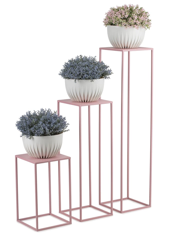 HowHomely - Metalen Plantenstandaard - Roze - 70 cm - Minimalistisch - Stabiele Constructie