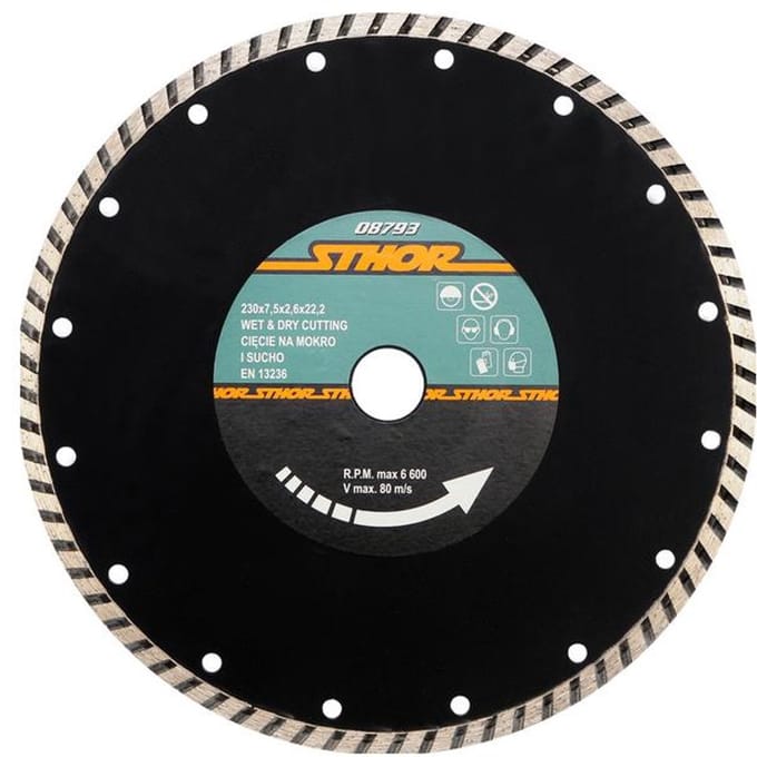 STHOR 08793 - Diamantdoorslijpschijf - 230mm - Turbo - Beton