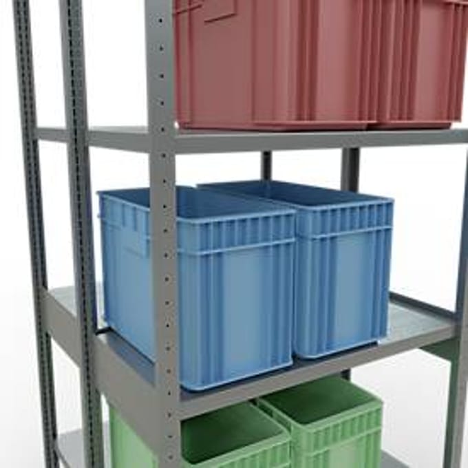 SCHULTE Lagertechnik - Dubbele basisrekken MULTIPlus250 insteeksysteem - 3000x1000x(2x500) mm, 14 legborden, gegalvaniseerd