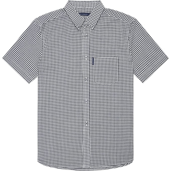 French Connection Gingham Pocket S/s Marine/ecru Taglia: M | Camicie Casual Outlet | Uomo