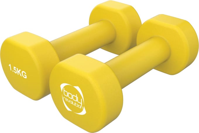 Neopreen halters - zwart - 2x1,5 kg - antirollend ontwerp