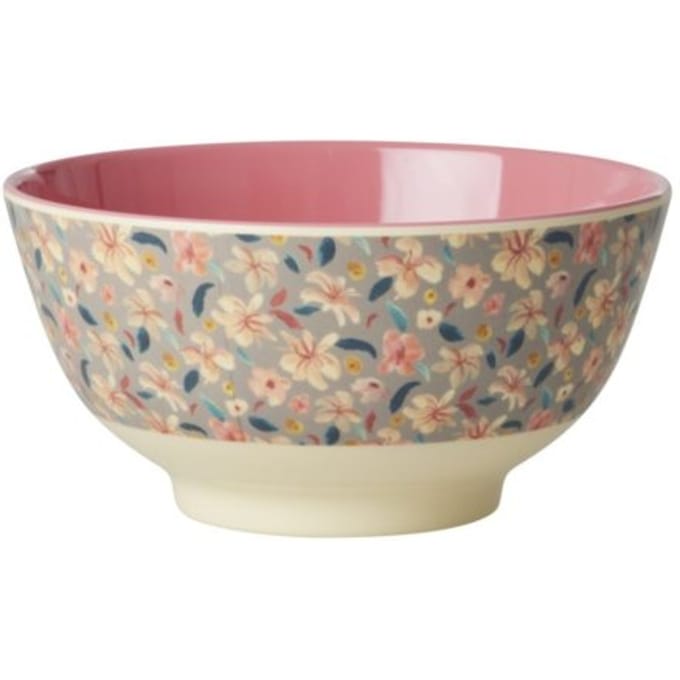 Rice melamine kom medium small sandy flower