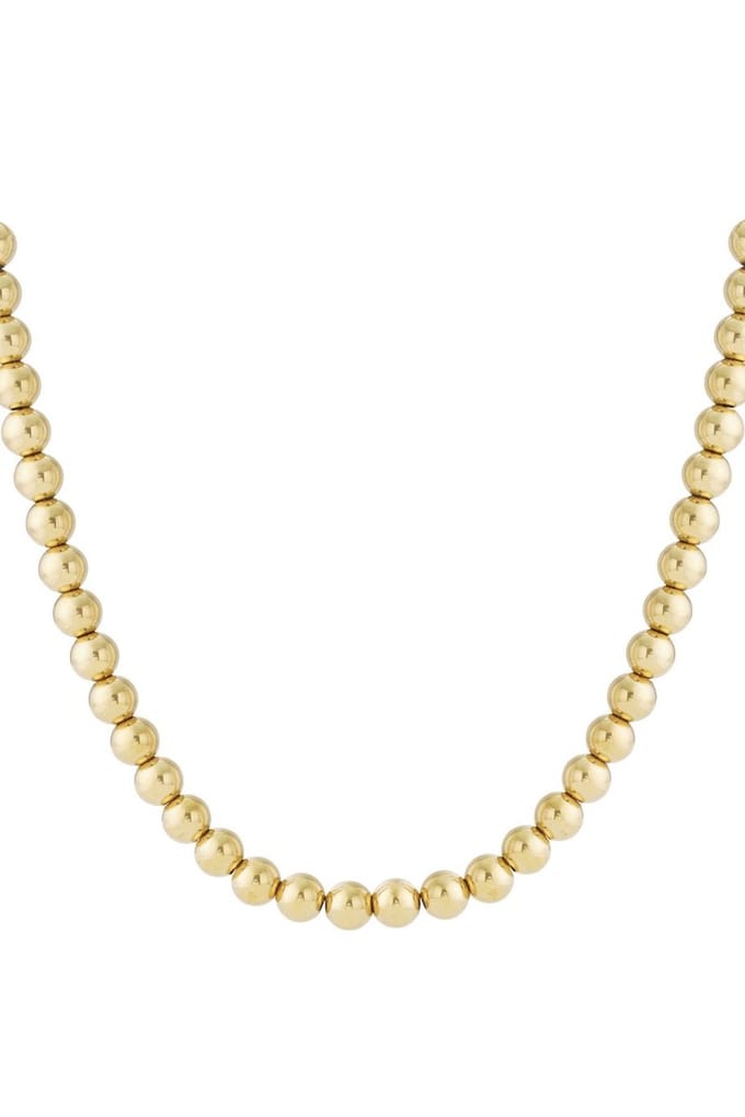 Bijoutheek Collier Ballen 12mm Hol Lichtgewicht Goud