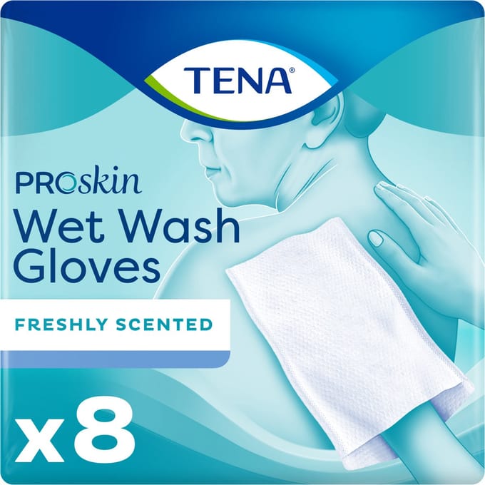Tena Wet Wash Glove Freshly Scented (8 stuks)