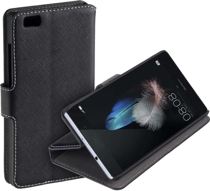 HC zwart booktype hoesje voor de Huawei P8 Lite