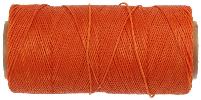 Macramé Koord - FEL GEEL / BRIGHT YELLOW - #37 - Waxed Polyester Cord - Klos ca. 173mtr - 1mm Dik