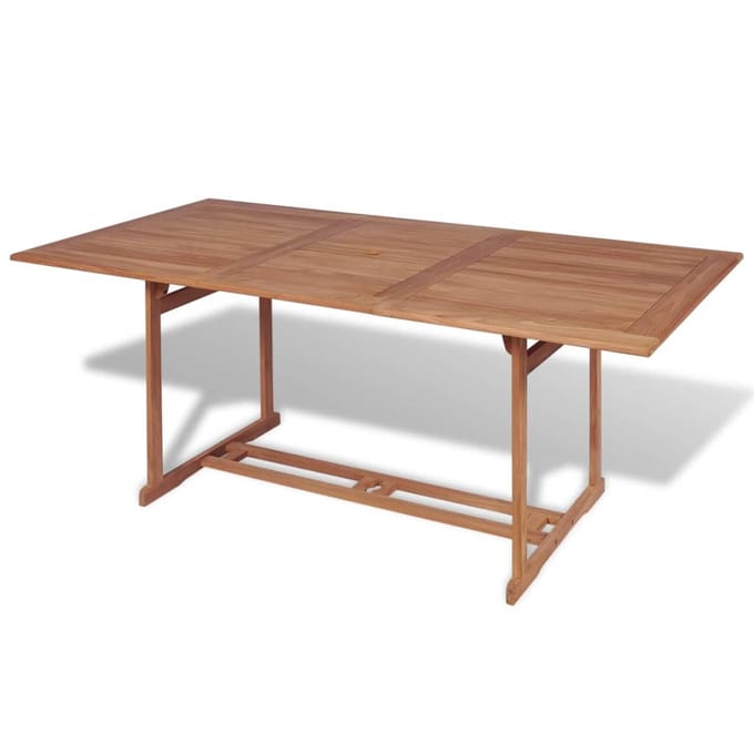 vidaXL - Tuintafel - 180x90x75 - cm - massief - teakhout