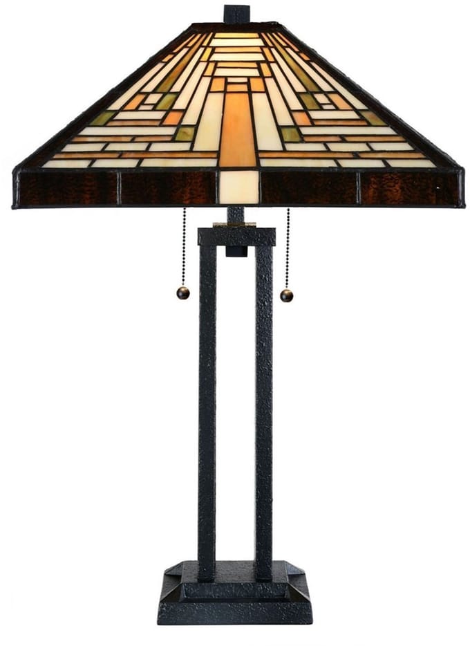 Tiffany Tafellamp Rising Sun Architect - Art Deco Trade