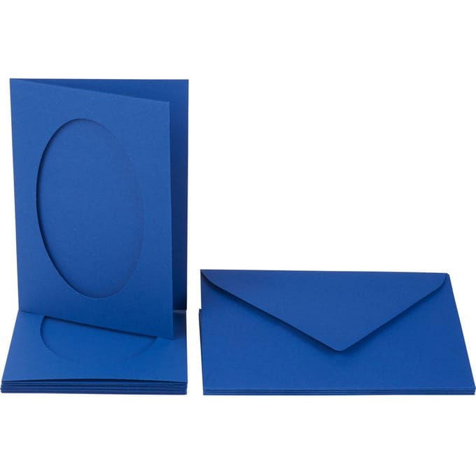 Passepartoutkaarten "Ovaal", 10 stuks. - Blauw