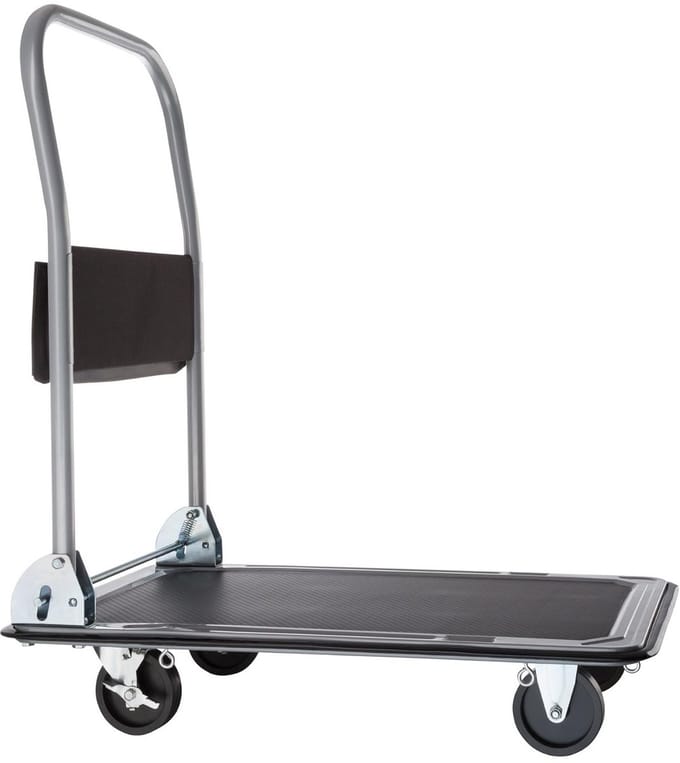Opvouwbare Steekwagen met Voetbediening – Max. 150 kg Draagvermogen – Antislip Platform Kar
