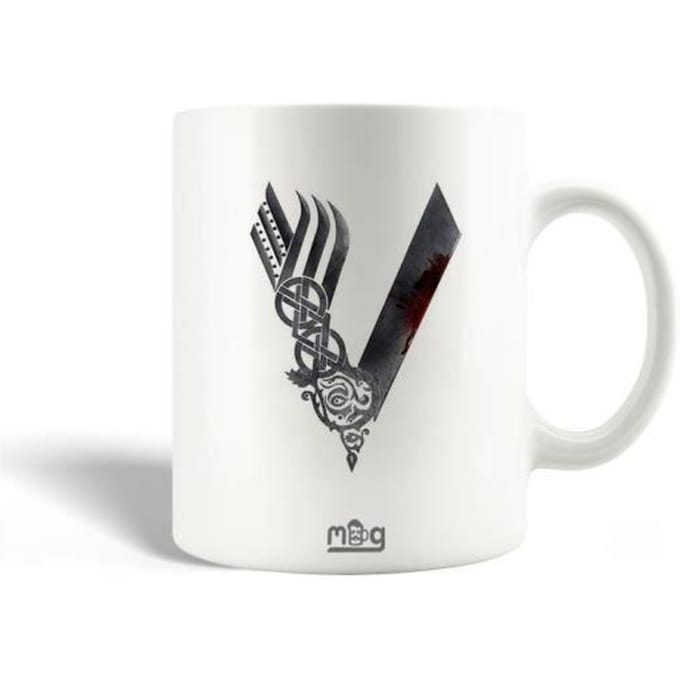 Mug en Céramique Vikings Série Saison 6 logo V Epée Gris