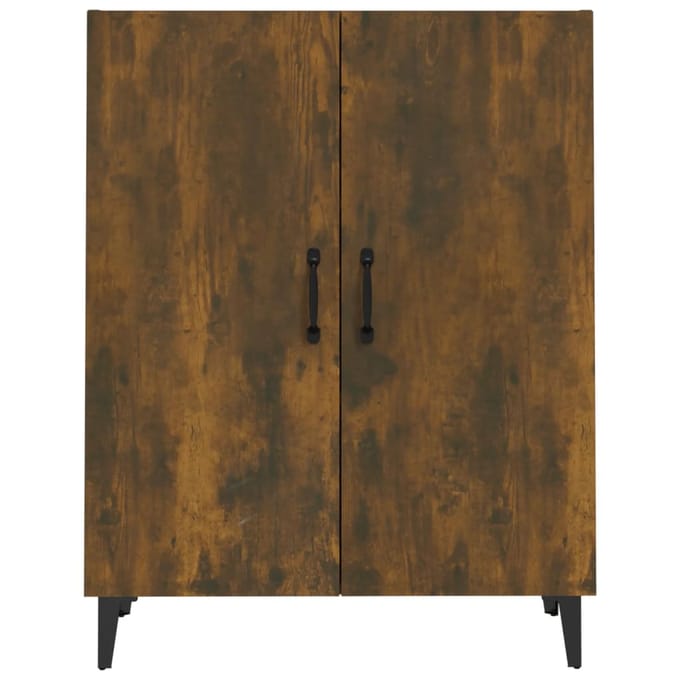 vidaXL - Dressoir - 70x34x90 - cm - bewerkt - hout - gerookt - eikenkleurig