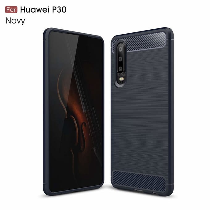 Ntech Soft Brushed TPU Hoesje Geschikt voor Huawei P30 - Donker Blauw