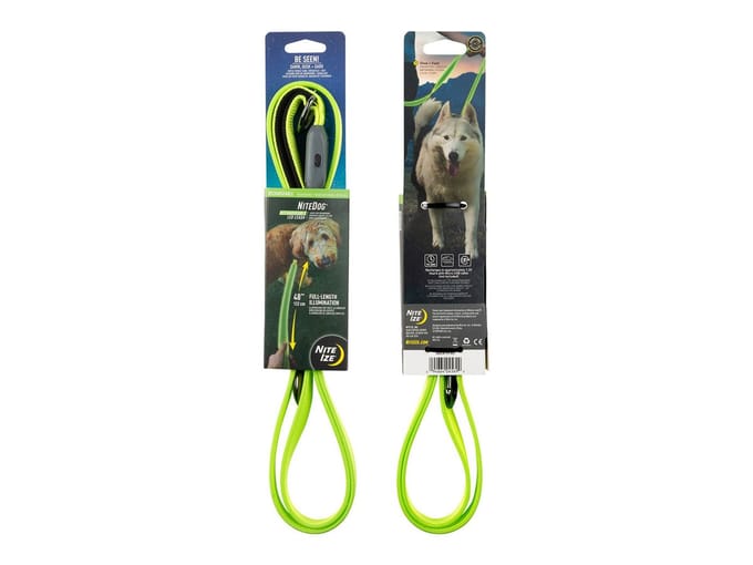 Nite Ize NiteDog oplaadbare Looplijn hond met groene Led verlichting