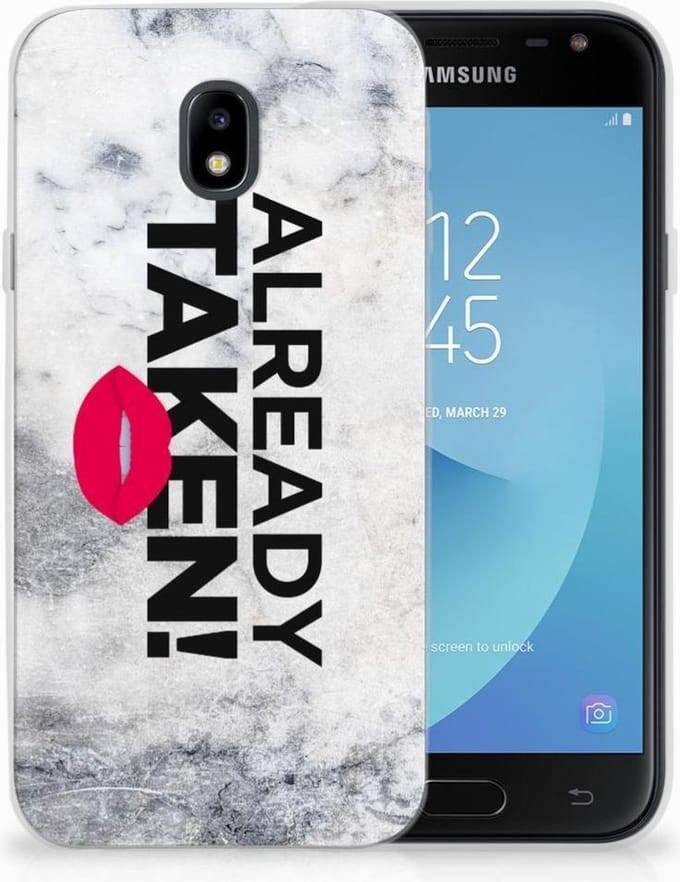 Samsung Galaxy J3 2017 Siliconen hoesje met naam Already Taken White