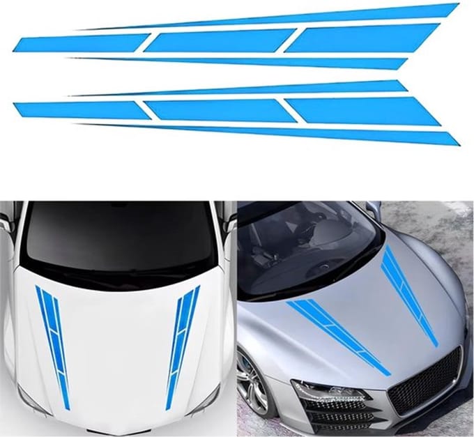 Allecto - Autokapstrips - Auto Racing - Vinyl Stickers - Blauw