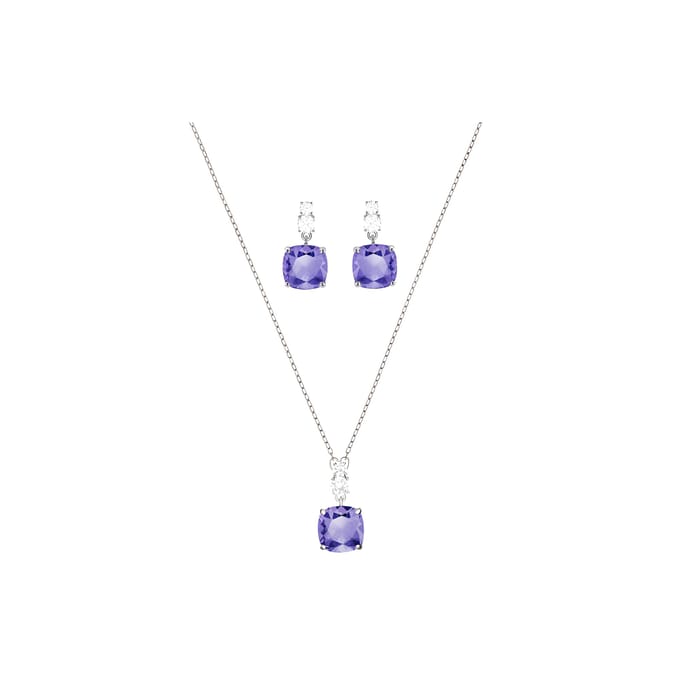 Swarovski Amethist Drie Delen Set Dames Sieraden 5416515 Box+Shopping Bag (Random Color) white