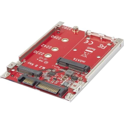 Interface-converter [1x mSATA-bus, M.2 NGFF - 1x SATA-combi-stekker 15+7-polig]