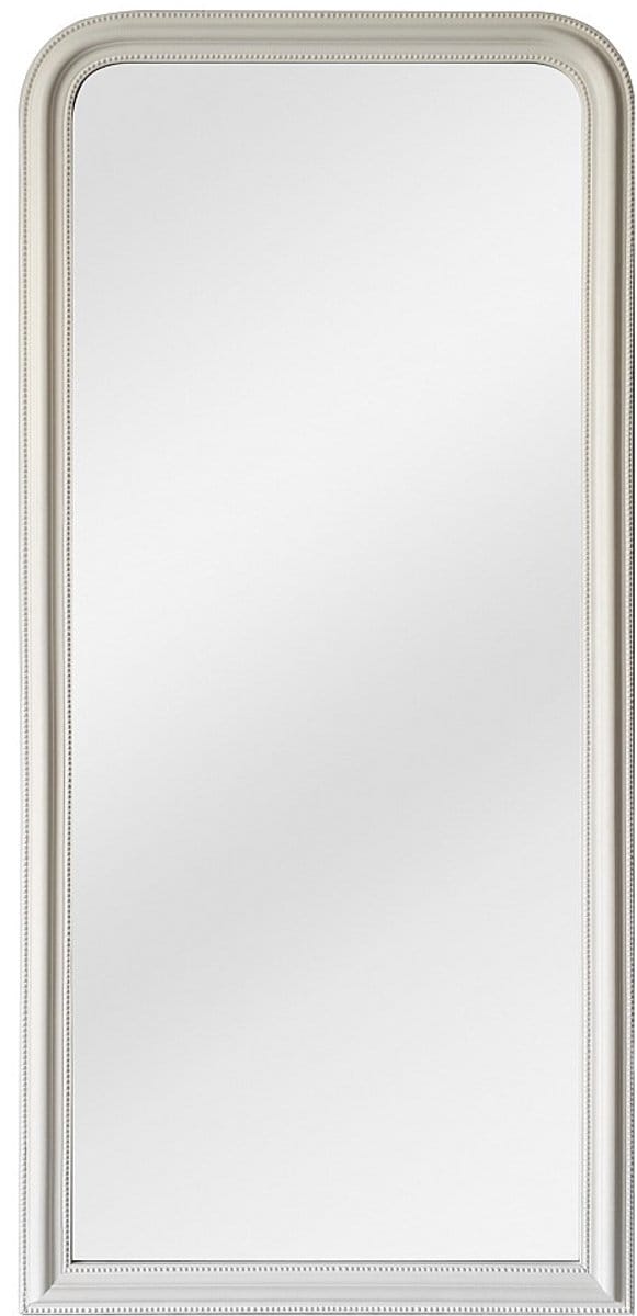 Vente-unique Grote spiegel van paulowniahout - B. 80 x H. 180 cm - Mat wit - HELOISE