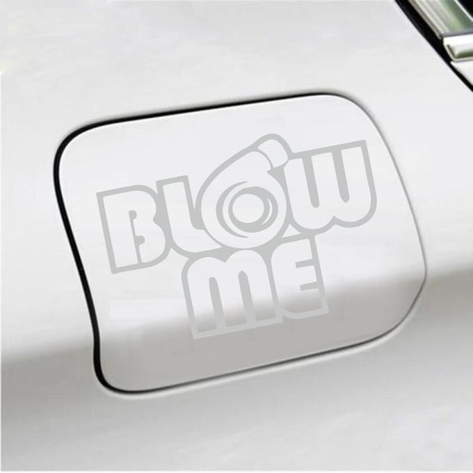 Bumpersticker - Blow Me - 10,1 X 14,8 - Licht Grijs