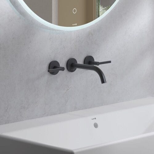 Kludi NOVA FONTE Puristic 3-hole basin mixer for wall mounting 201460515
