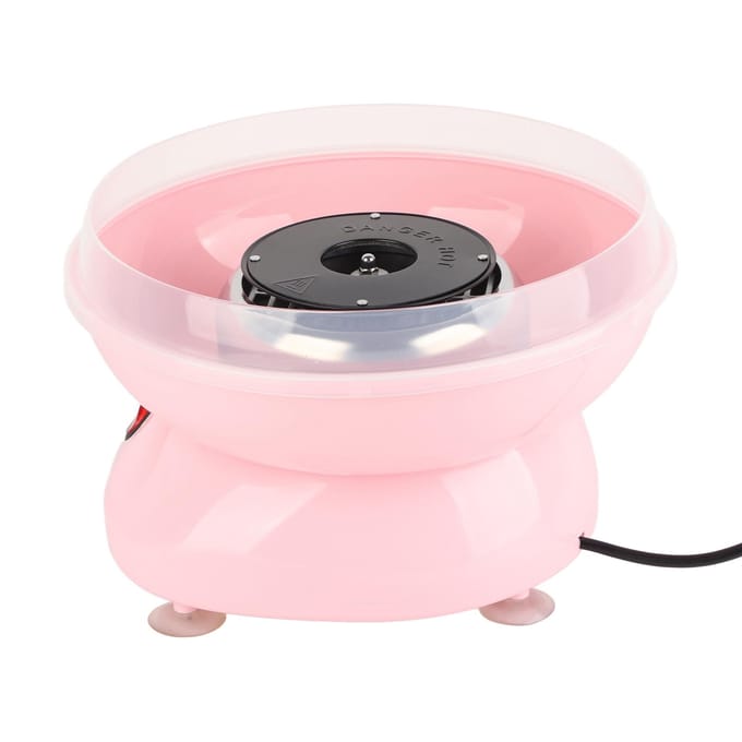 Machine à barbe à papa entièrement automatique, idéale pour les fêtes, les cadeaux de Noël, rose white