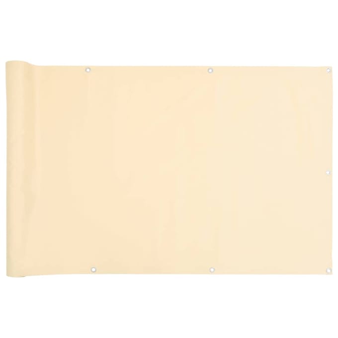 vidaXL - Balkonscherm - 300x120 - cm - PVC - crèmekleurig