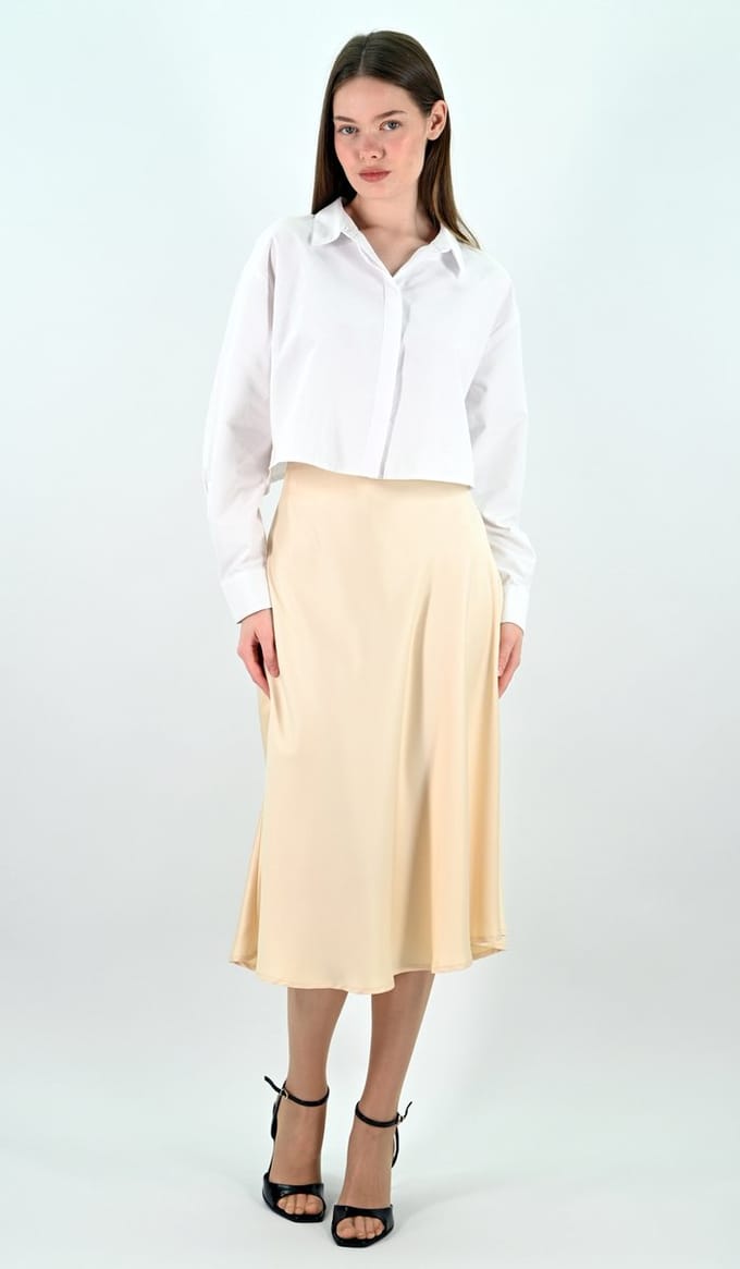 YesMooi - Satijnen Midirok - Parelmoer - S (36)
