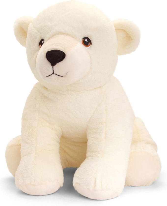 Keeleco Toys Knuffel - IJsbeer - wit - dieren knuffels - pluche - 45 cm