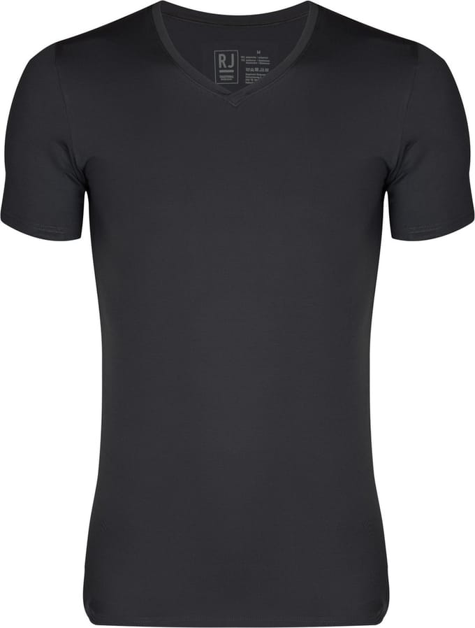 RJ Pure Color Heren V-Hals T-Shirt  Grijs M