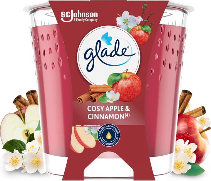 Glade Vegan Geurkaars Cosy Apple & Cinnamon 100% Raapzaadwax - 112 gr