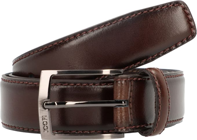 JOOP! Leren Riem Quilted Coll. Belt 3,5 CM W105 D`Brown Donkerbruin
