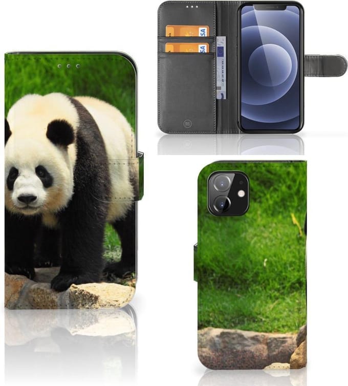 iPhone 12 | 12 Pro (6.1) Telefoonhoesje met Pasjes Panda