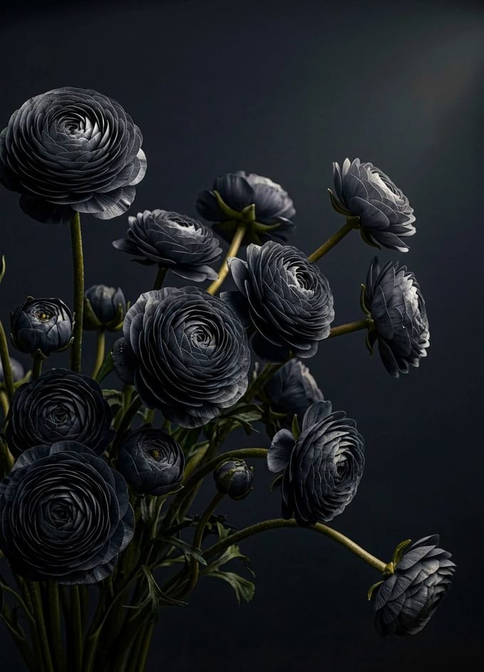 Midnight Ranunculus - Mint by Michelle Decoupage Paper - A1