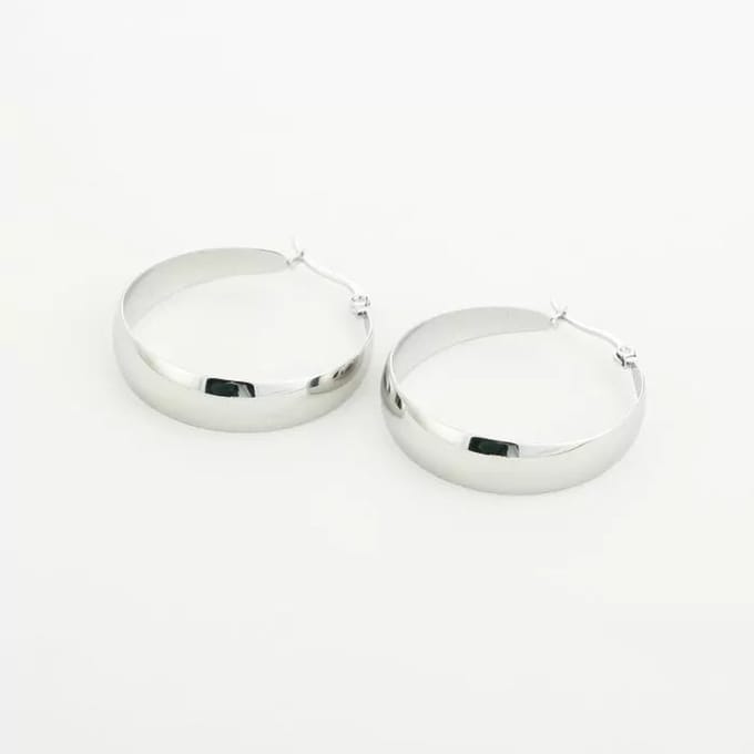 Bijoutheek Oorringen Plain Hoop Zilver