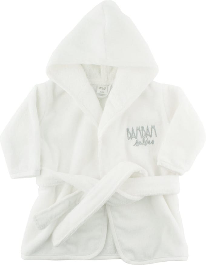 BAMBAM Badjasje maat L (74/80) - Wit - Baby cadeau
